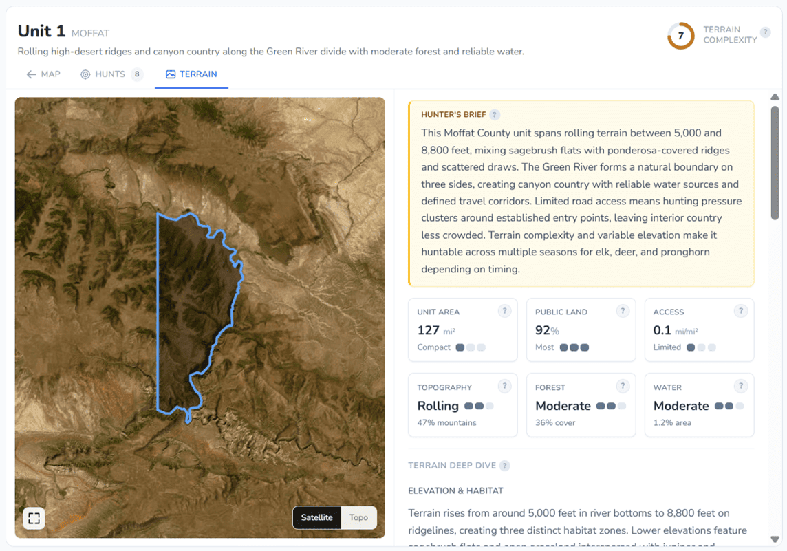 Pick a state and unit — Colorado, unit 1