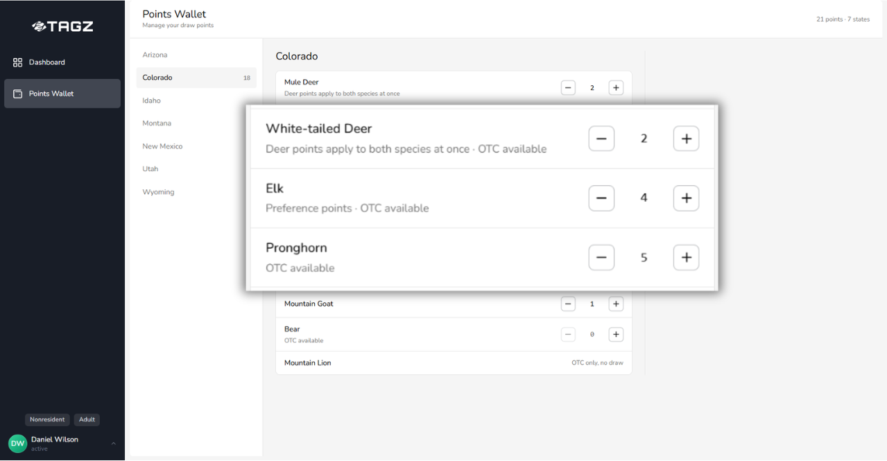 Track Your Draw Points — Desktop
